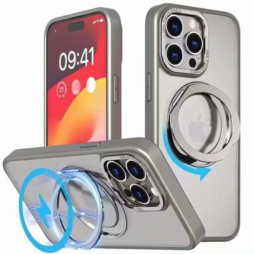 360度旋轉支架磁吸全包防摔手機殼適用 iPhone 15 ProMax 15Plus 全包防摔磁吸膚感支點殼保護套