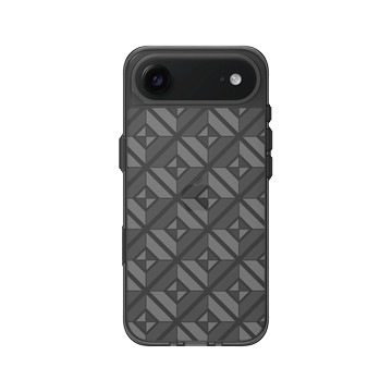 iPhone Air Clear (相機按鈕) 酷墨灰 - Textured Glass: Luminous Sculpture 玻璃紋理系列：光映雕塑 - 幾何菱格紋玻璃