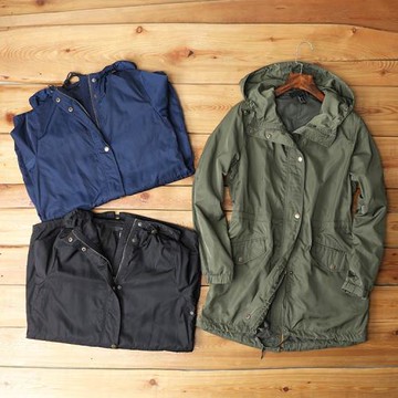 超值春夏新品外貿尾單中長款風衣女寬松直筒英倫連帽外套氣質顯瘦