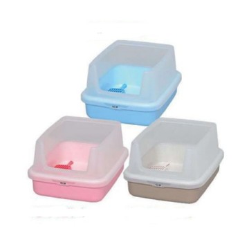 日本IRIS半開放式貓便盆-青/桃/茶