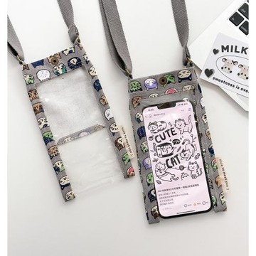 掃碼可觸屏斜挎手機包女 迷你輕便戶外散步爬山便攜手機袋收納袋