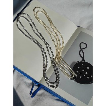 耳邊鐺426趙露思同款輕奢超長款珍珠項鏈元寶扣串珠高級感毛衣鏈