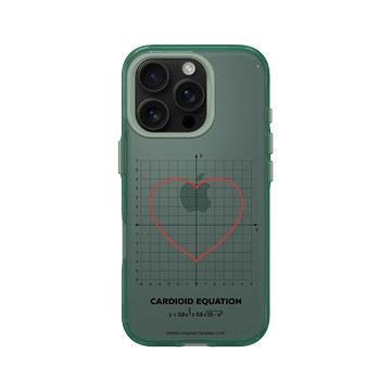 iPhone 16 Pro Clear 憂墨綠 - Valentine's Day Collection - 愛的方程式：心形（紅）