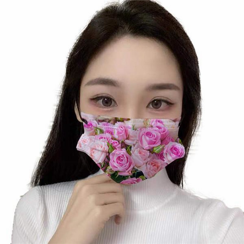 無料長期保証 薔薇の不綿布立体マスク