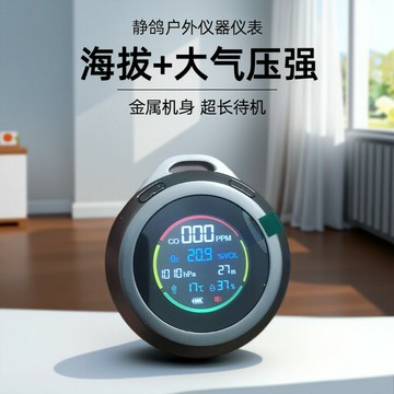 【台灣公司 可開發票】便攜式金屬氧氣海拔一氧化碳大氣壓強戶外露營充電檢測儀2025新款