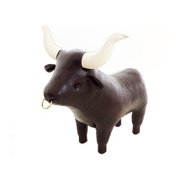 Long Horn Bull 長角公牛 手工皮革凳（標準、有鼻環）