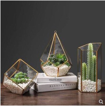 仿真多肉綠植玻璃罩花房盆栽辦公室酒柜裝飾品擺件創意現代簡約 99購物節