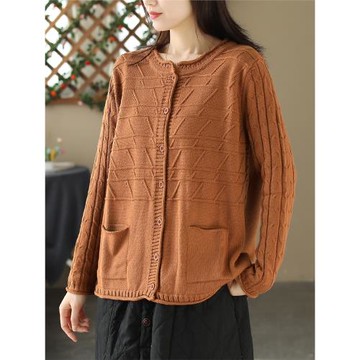 慵懶風春秋裝上衣外套針織開衫