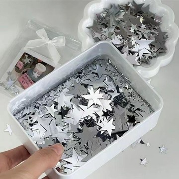 🏆臺灣本土直出🏆銀色星星亮片ins風高顏值出卡包diy裝飾填充物