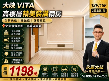 大映VITA最美2房｜百萬裝潢｜高樓景觀｜休旅車｜台中市北屯區景賢南二路