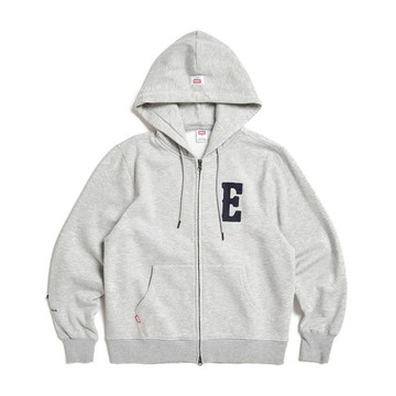 EDWIN 男裝 大E字母長袖連帽外套 (銀灰色) #外套