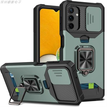 適用三星A32推窗護鏡手機殼A42插卡支架A52四角防摔A72硅膠保護套