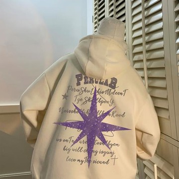 美式hiphop連帽衛衣男設計感國潮復古印花上衣春秋潮牌寬松外套