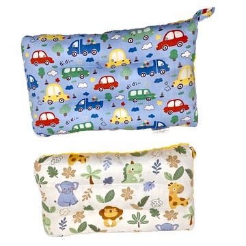 100%純棉可水洗兒童枕頭 Set 2 台灣製  43 x 28 x 6cm  小夥伴+卡通汽車