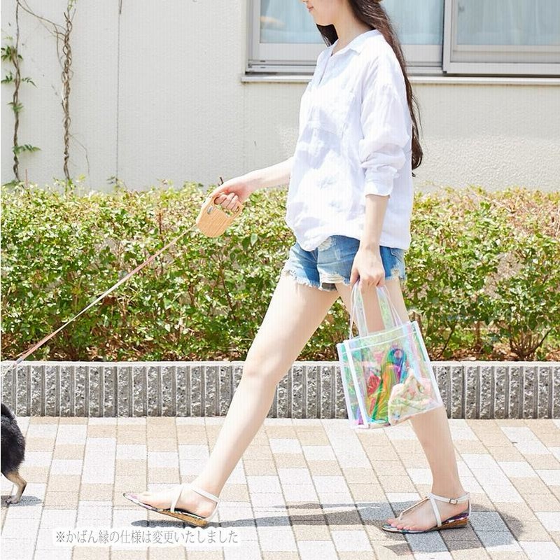 Inside 23 ロゴプリントPVCバッグ　BK×WH/S 亀梨和也 Inside 23 ロゴプリントPVCバッグ BK×WH Lサイズ