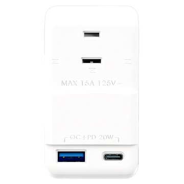 POLYWELL 寶利威爾 一對多頭電源線組 1對3 可轉向插座  白色  1組