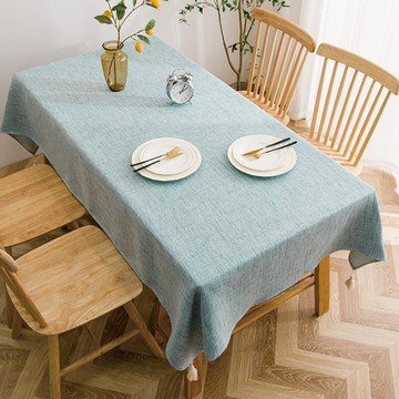 簡約防水防油桌巾120x170cm 質感藍