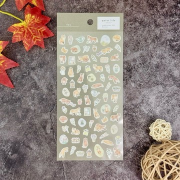 🌙【YXJ】手帳貼紙 狐狸｜🇯🇵日本空運｜MIND WAVE｜貼紙 插畫 手帳 裝飾  夜影小居