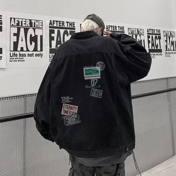限時優惠 潮酷休閒牛仔外套 歐美hiphop牛仔外套男春秋季美式復古高街潮牌大碼港風高中生夾克
