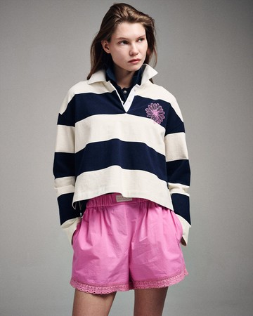 MARDI MERCREDI 經典橄欖球衫 象牙白 海軍藍 條紋 小雛菊 粉花 RUGBY SHIRT STRIPE FLOWER