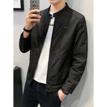 外套男立領百搭2024春秋新款韓版修身潮流休閑青年工裝飛行夾克衫