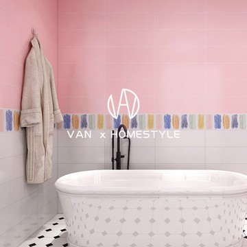 梵內 北歐衛生間馬卡龍瓷磚廚房墻磚地板磚網紅陽臺浴室廁所防滑