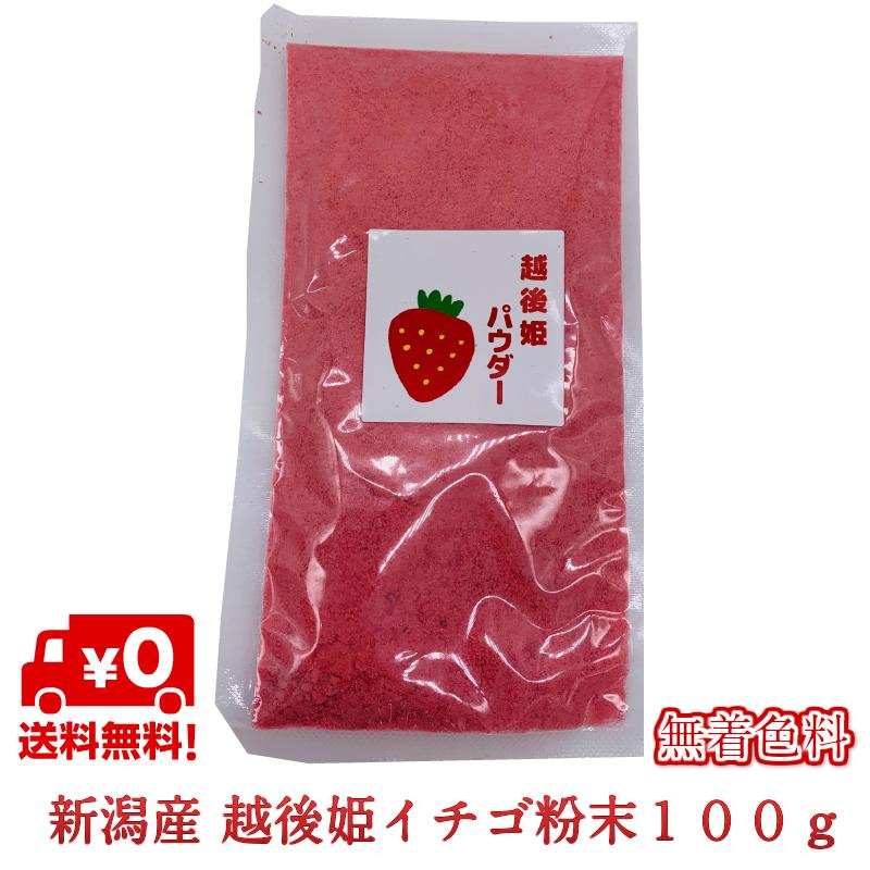 いちご粉末 越後姫 完熟 新潟産100g 1個 糖度が高い ストロベリー 苺 イチゴ粉末 いちご粉 イチゴ粉 パウダー セラミカ 熟成乾燥