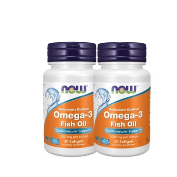 【NOW 娜奧】Omega-3魚油 1000mg 膠囊 30顆 2入特惠組~效期12/2028~特惠~Now Foods 1649