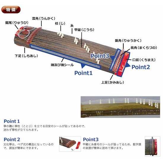 ★ 全音・ゼンオン zen-on   ZK-02 ハードケースセット 文化箏羽衣・学校教育用