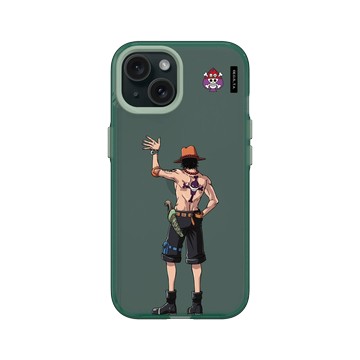 iPhone 15 Clear 憂墨綠 - 航海王 One Piece - 角色系列-艾斯背影