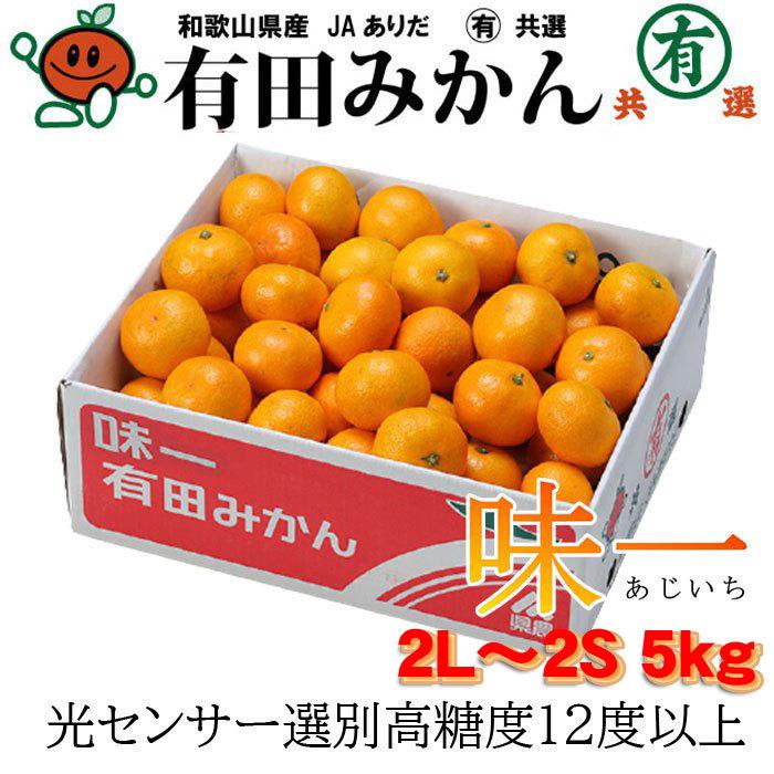 お歳暮 みかん プレミアム有田みかん 味一 2L〜2Sサイズ 5kg 糖度12度以上 和歌山県産 糖度12度以上 JAありだ ミカン 蜜柑 ギフト お歳暮