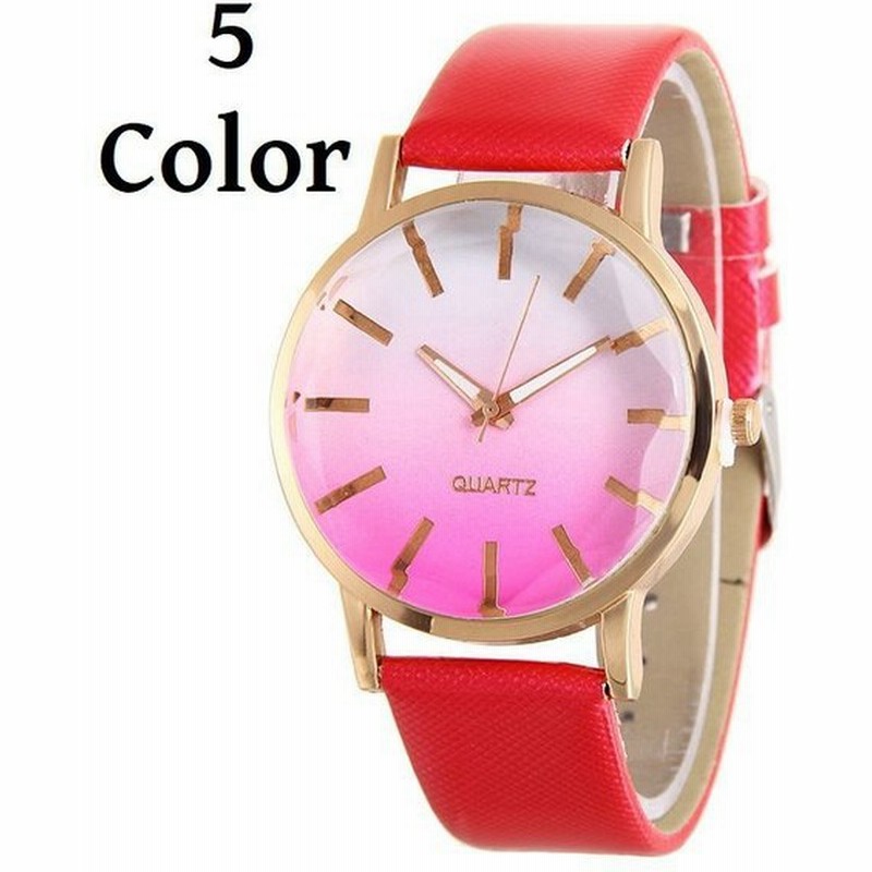 腕時計 レディース グラデーションカラー アナログ ラウンド レディースウォッチ シンプル かわいい おしゃれ レッド ブルー 通販 Lineポイント最大0 5 Get Lineショッピング