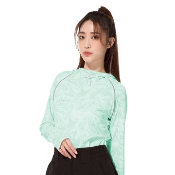 【Takaka】女水波涼感長袖連帽T『水紋綠』S54821 戶外 露營 登山 健行 運動 時尚 涼感 長袖 上衣