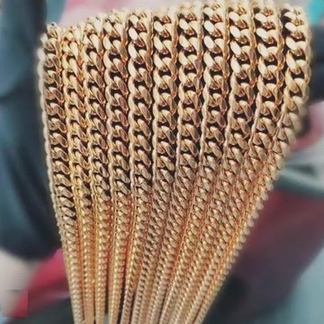 嘻哈古巴大金項鏈 Cuban necklace歐美潮流高品質鈦鋼男女粗素鏈