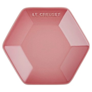 LE CREUSET 六角盤  1個  薔薇粉  16 x 14.2 x 2cm