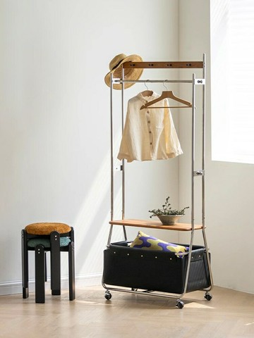 免運速發開發票 現代簡約移動衣帽架多功能落地掛衣架小戶型不銹鋼收納衣架置衣架
