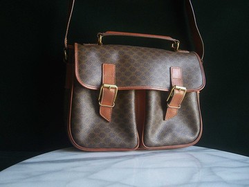 【老時光 OLD-TIME】早期少見二手老包義大利製CELINE肩背包書包