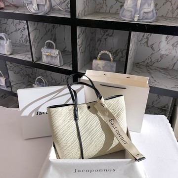 雅各邦真皮大包白色腋下托特包2025新款女士時尚休閑大包質感單肩