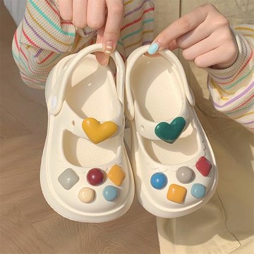 細細條 兒童涼鞋夏季女童寶寶時尚外穿百搭防滑洞洞鞋沙灘涼拖鞋