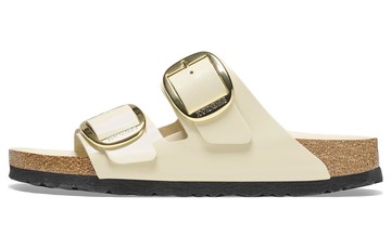 ARIZONA BIG BUCKLE NATURAL LEATHER PATENT HIGH SHINE ECRU