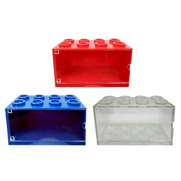 【正版授權】積木造型 小車收納盒 可推疊排放 收納小車 小車展示盒