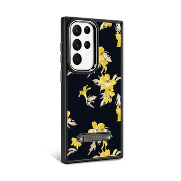 S24/S23系列 軍規防摔鋁合金鏡頭框立架手機殼-花語-麗江黃花