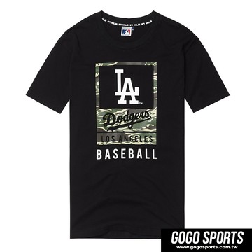 MLB-道奇隊迷彩LOGO圖樣潮流短T(男)