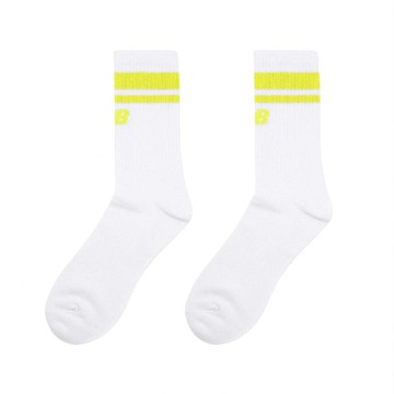 New Balance 紐巴倫 長襪 Crew Socks 白 黃 中筒襪 休閒襪 復古 襪子 NB LAS32161WYL