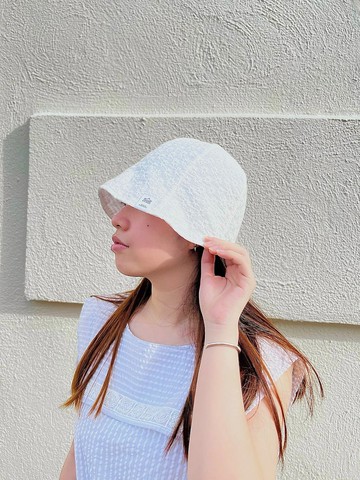 春夏 刺繡花布 水桶帽 棉質