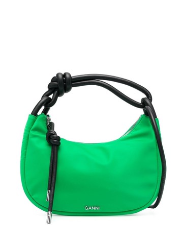 GANNI - knot detail tote bag - women - Recycled Leather/Cotton/Recycled Cotton/Polyester/Polyurethane/Recycled Polyamide - One Size - Green