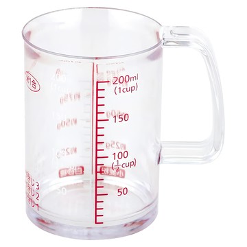 KAI 貝印 House 計量杯 DH-7120 200ML AS樹脂耐熱100℃ 耐冷-30℃  透明色 + 紅色  1個