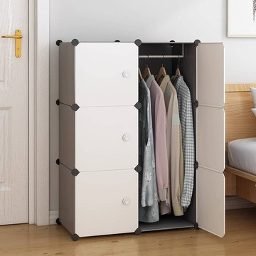 簡易衣櫃出租房臥室收納櫃子宿舍單人塑料儲物櫃小家用兒童布衣櫥