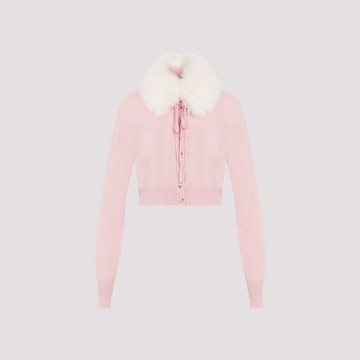 SportMax Sport Cardigan Fake Fur Removable Neck