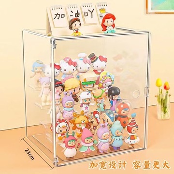 收納盒 收納架 展示盒 展示架 盲盒收納盒加寬加大透明泡泡瑪特展示櫃防塵桌面單個手辦展示盒 MV5A